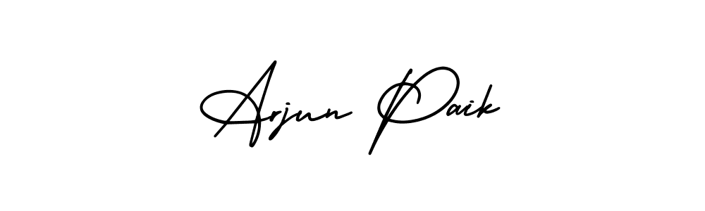 The best way (AmerikaSignatureDemo-Regular) to make a short signature is to pick only two or three words in your name. The name Arjun Paik include a total of six letters. For converting this name. Arjun Paik signature style 3 images and pictures png