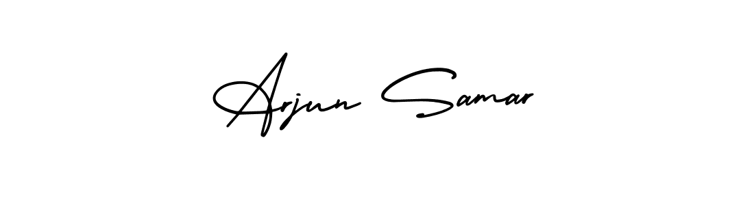Make a beautiful signature design for name Arjun Samar. With this signature (AmerikaSignatureDemo-Regular) style, you can create a handwritten signature for free. Arjun Samar signature style 3 images and pictures png