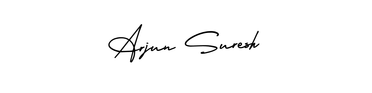 How to make Arjun Suresh name signature. Use AmerikaSignatureDemo-Regular style for creating short signs online. This is the latest handwritten sign. Arjun Suresh signature style 3 images and pictures png