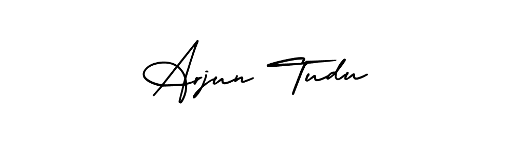 How to Draw Arjun Tudu signature style? AmerikaSignatureDemo-Regular is a latest design signature styles for name Arjun Tudu. Arjun Tudu signature style 3 images and pictures png