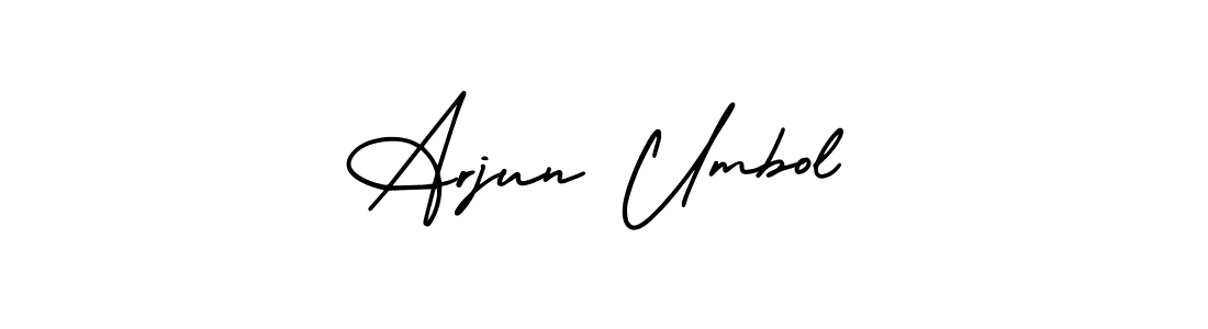 Use a signature maker to create a handwritten signature online. With this signature software, you can design (AmerikaSignatureDemo-Regular) your own signature for name Arjun Umbol. Arjun Umbol signature style 3 images and pictures png