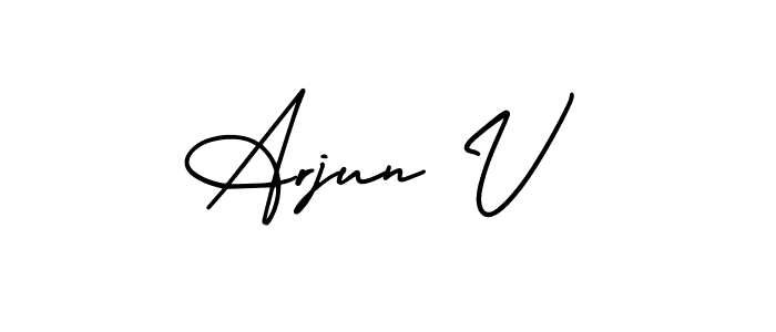 AmerikaSignatureDemo-Regular is a professional signature style that is perfect for those who want to add a touch of class to their signature. It is also a great choice for those who want to make their signature more unique. Get Arjun V name to fancy signature for free. Arjun V signature style 3 images and pictures png