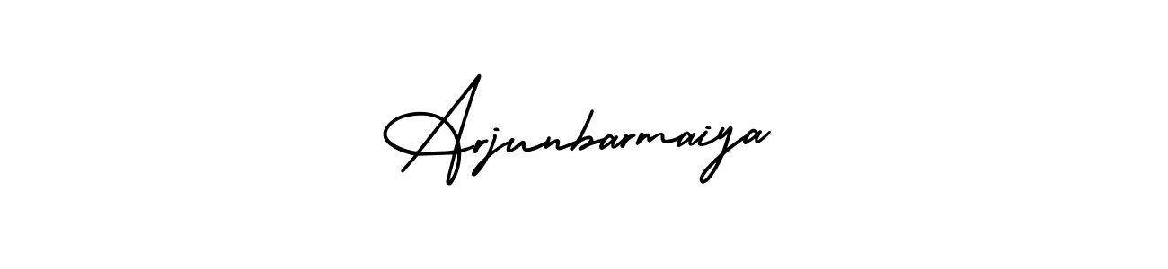 You should practise on your own different ways (AmerikaSignatureDemo-Regular) to write your name (Arjunbarmaiya) in signature. don't let someone else do it for you. Arjunbarmaiya signature style 3 images and pictures png