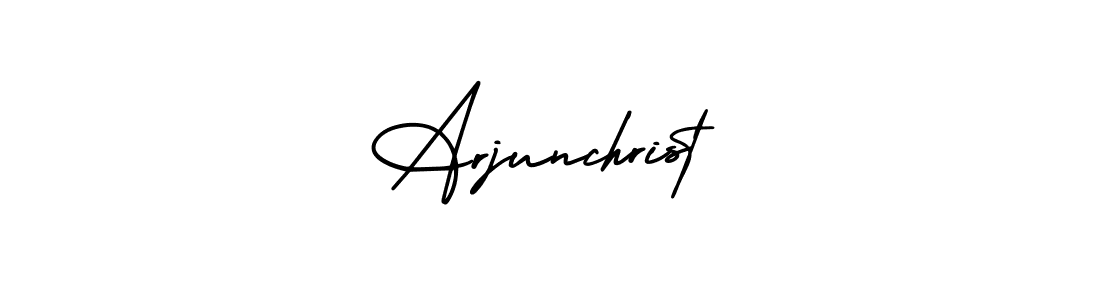 The best way (AmerikaSignatureDemo-Regular) to make a short signature is to pick only two or three words in your name. The name Arjunchrist include a total of six letters. For converting this name. Arjunchrist signature style 3 images and pictures png
