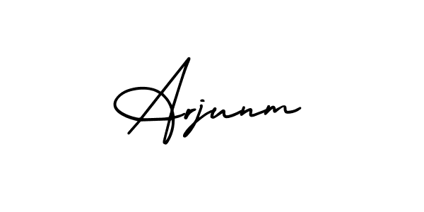 Design your own signature with our free online signature maker. With this signature software, you can create a handwritten (AmerikaSignatureDemo-Regular) signature for name Arjunm. Arjunm signature style 3 images and pictures png