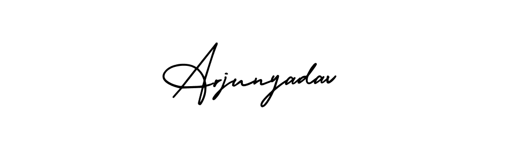 Also You can easily find your signature by using the search form. We will create Arjunyadav name handwritten signature images for you free of cost using AmerikaSignatureDemo-Regular sign style. Arjunyadav signature style 3 images and pictures png