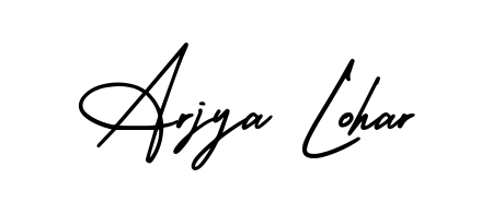 A modern signature idea for name Arjya Lohar using AmerikaSignatureDemo-Regular font. Clean strokes and elegant curves make it stand out instantly. Arjya Lohar signature style 3 images and pictures png