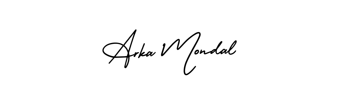 AmerikaSignatureDemo-Regular is a professional signature style that is perfect for those who want to add a touch of class to their signature. It is also a great choice for those who want to make their signature more unique. Get Arka Mondal name to fancy signature for free. Arka Mondal signature style 3 images and pictures png