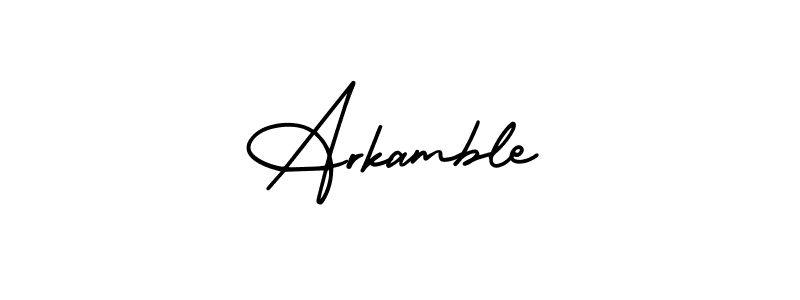 How to make Arkamble name signature. Use AmerikaSignatureDemo-Regular style for creating short signs online. This is the latest handwritten sign. Arkamble signature style 3 images and pictures png