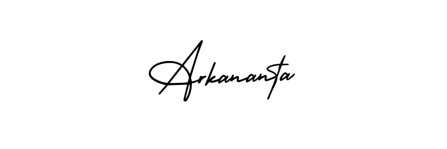 Use a signature maker to create a handwritten signature online. With this signature software, you can design (AmerikaSignatureDemo-Regular) your own signature for name Arkananta. Arkananta signature style 3 images and pictures png