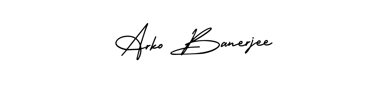 Use a signature maker to create a handwritten signature online. With this signature software, you can design (AmerikaSignatureDemo-Regular) your own signature for name Arko Banerjee. Arko Banerjee signature style 3 images and pictures png
