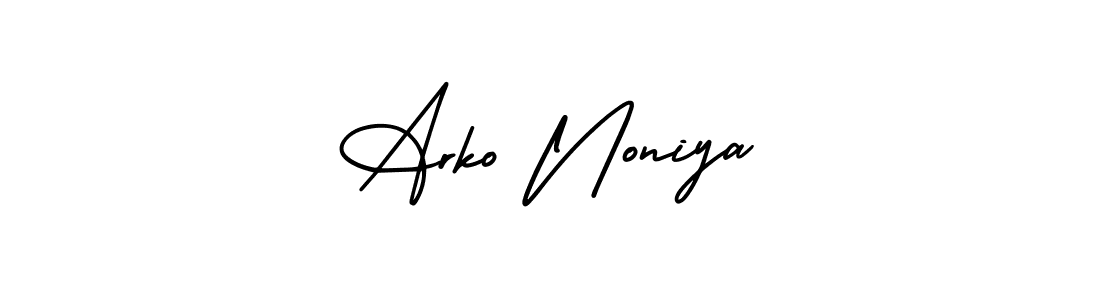 Design your own signature with our free online signature maker. With this signature software, you can create a handwritten (AmerikaSignatureDemo-Regular) signature for name Arko Noniya. Arko Noniya signature style 3 images and pictures png