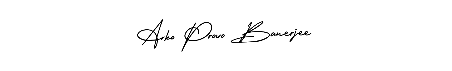 Make a beautiful signature design for name Arko Provo Banerjee. With this signature (AmerikaSignatureDemo-Regular) style, you can create a handwritten signature for free. Arko Provo Banerjee signature style 3 images and pictures png