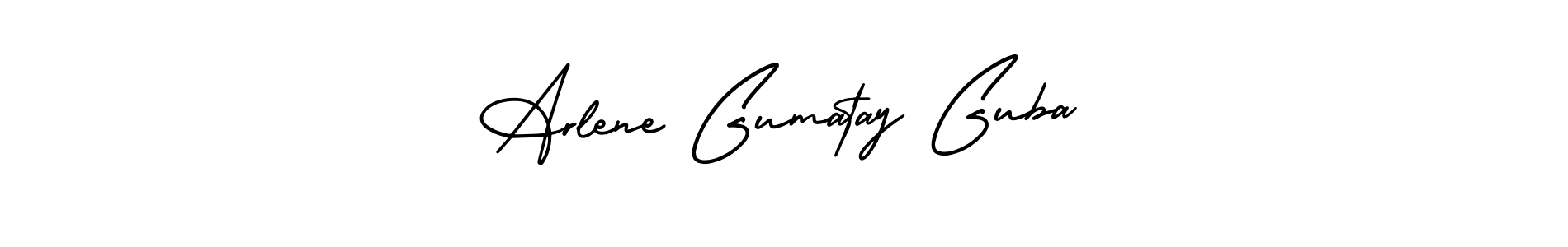 Arlene Gumatay Guba stylish signature style. Best Handwritten Sign (AmerikaSignatureDemo-Regular) for my name. Handwritten Signature Collection Ideas for my name Arlene Gumatay Guba. Arlene Gumatay Guba signature style 3 images and pictures png