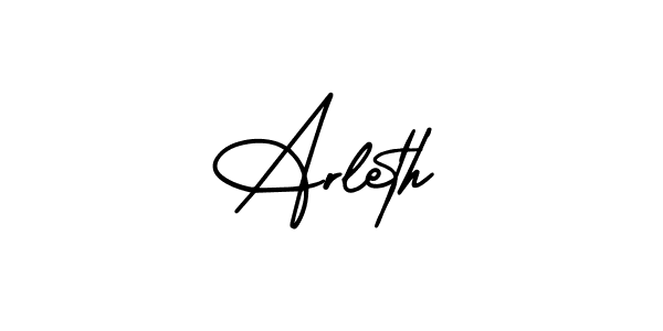 How to make Arleth name signature. Use AmerikaSignatureDemo-Regular style for creating short signs online. This is the latest handwritten sign. Arleth signature style 3 images and pictures png