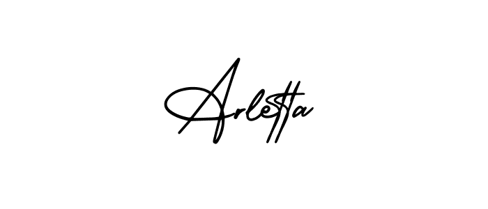 Make a beautiful signature design for name Arletta. With this signature (AmerikaSignatureDemo-Regular) style, you can create a handwritten signature for free. Arletta signature style 3 images and pictures png