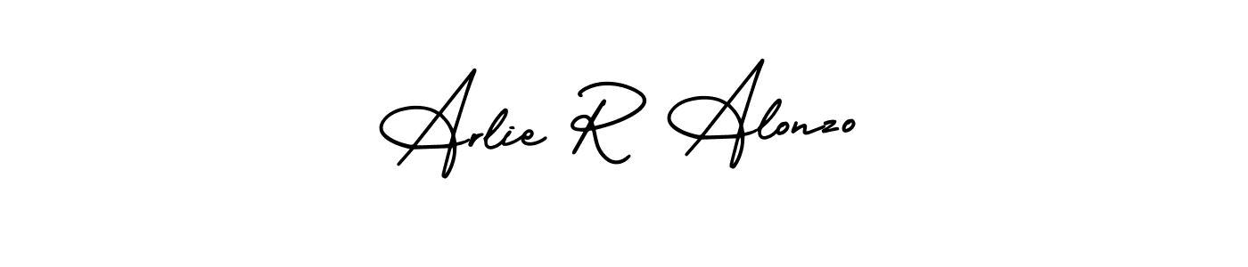It looks lik you need a new signature style for name Arlie R Alonzo. Design unique handwritten (AmerikaSignatureDemo-Regular) signature with our free signature maker in just a few clicks. Arlie R Alonzo signature style 3 images and pictures png