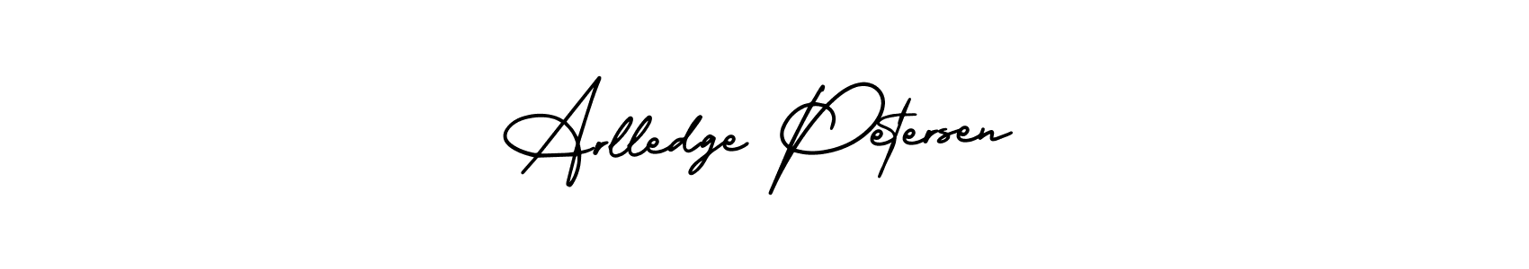 The best way (AmerikaSignatureDemo-Regular) to make a short signature is to pick only two or three words in your name. The name Arlledge Petersen include a total of six letters. For converting this name. Arlledge Petersen signature style 3 images and pictures png