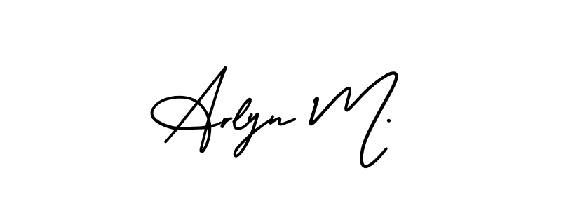 Arlyn M. stylish signature style. Best Handwritten Sign (AmerikaSignatureDemo-Regular) for my name. Handwritten Signature Collection Ideas for my name Arlyn M.. Arlyn M. signature style 3 images and pictures png