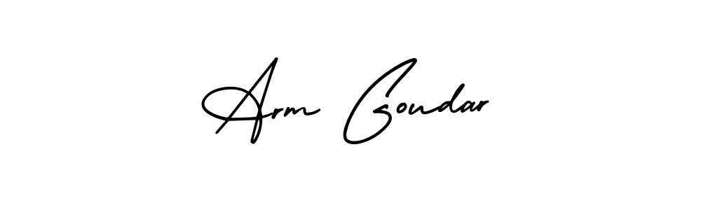 How to make Arm Goudar name signature. Use AmerikaSignatureDemo-Regular style for creating short signs online. This is the latest handwritten sign. Arm Goudar signature style 3 images and pictures png