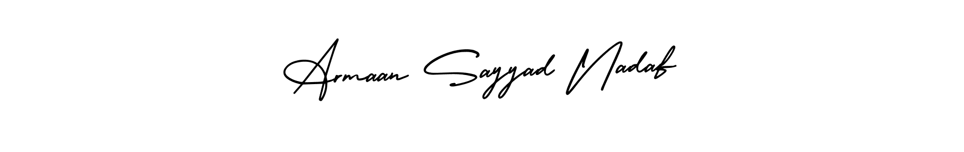 Also we have Armaan Sayyad Nadaf name is the best signature style. Create professional handwritten signature collection using AmerikaSignatureDemo-Regular autograph style. Armaan Sayyad Nadaf signature style 3 images and pictures png
