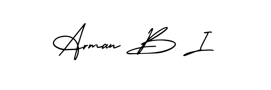 Make a beautiful signature design for name Arman B I. With this signature (AmerikaSignatureDemo-Regular) style, you can create a handwritten signature for free. Arman B I signature style 3 images and pictures png