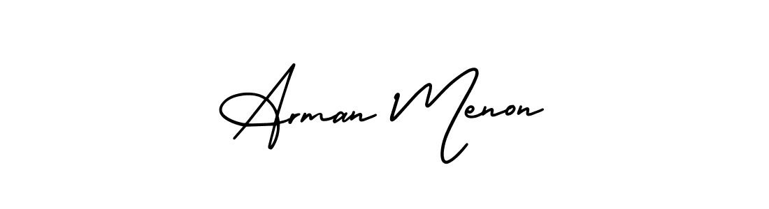 Design your own signature with our free online signature maker. With this signature software, you can create a handwritten (AmerikaSignatureDemo-Regular) signature for name Arman Menon. Arman Menon signature style 3 images and pictures png