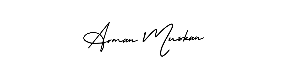 Design your own signature with our free online signature maker. With this signature software, you can create a handwritten (AmerikaSignatureDemo-Regular) signature for name Arman Muskan. Arman Muskan signature style 3 images and pictures png