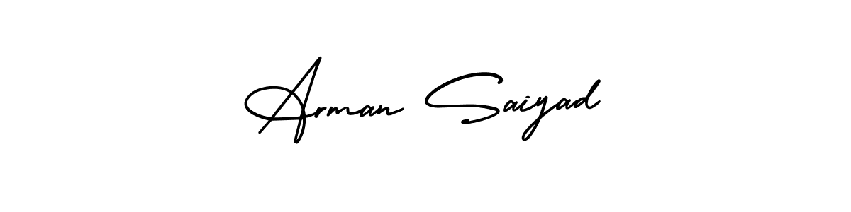 Similarly AmerikaSignatureDemo-Regular is the best handwritten signature design. Signature creator online .You can use it as an online autograph creator for name Arman Saiyad. Arman Saiyad signature style 3 images and pictures png
