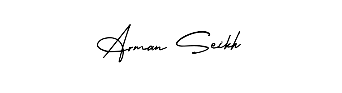 Use a signature maker to create a handwritten signature online. With this signature software, you can design (AmerikaSignatureDemo-Regular) your own signature for name Arman Seikh. Arman Seikh signature style 3 images and pictures png