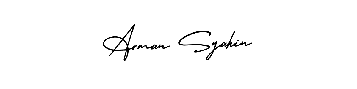 Use a signature maker to create a handwritten signature online. With this signature software, you can design (AmerikaSignatureDemo-Regular) your own signature for name Arman Syahin. Arman Syahin signature style 3 images and pictures png