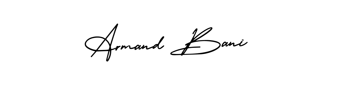 How to make Armand Bani name signature. Use AmerikaSignatureDemo-Regular style for creating short signs online. This is the latest handwritten sign. Armand Bani signature style 3 images and pictures png