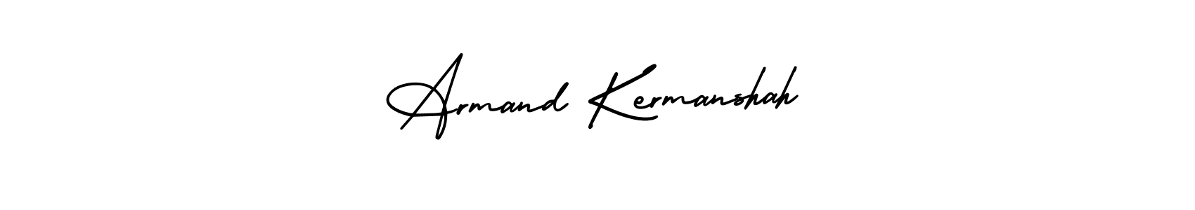 You should practise on your own different ways (AmerikaSignatureDemo-Regular) to write your name (Armand Kermanshah) in signature. don't let someone else do it for you. Armand Kermanshah signature style 3 images and pictures png