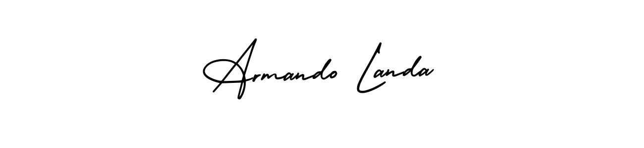 Use a signature maker to create a handwritten signature online. With this signature software, you can design (AmerikaSignatureDemo-Regular) your own signature for name Armando Landa. Armando Landa signature style 3 images and pictures png
