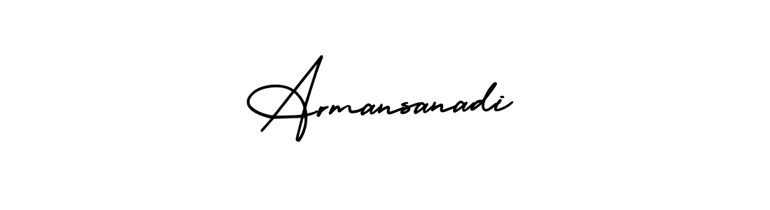 The best way (AmerikaSignatureDemo-Regular) to make a short signature is to pick only two or three words in your name. The name Armansanadi include a total of six letters. For converting this name. Armansanadi signature style 3 images and pictures png