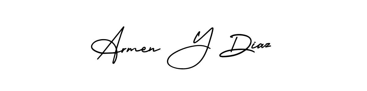 Create a beautiful signature design for name Armen Y Diaz. With this signature (AmerikaSignatureDemo-Regular) fonts, you can make a handwritten signature for free. Armen Y Diaz signature style 3 images and pictures png