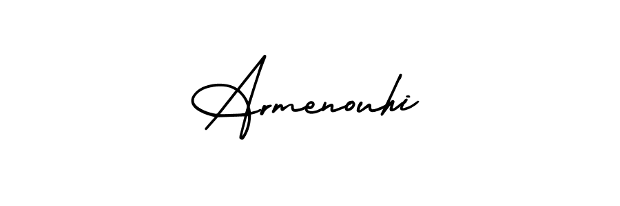 This is the best signature style for the Armenouhi name. Also you like these signature font (AmerikaSignatureDemo-Regular). Mix name signature. Armenouhi signature style 3 images and pictures png