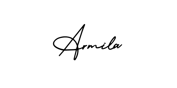 How to make Armila name signature. Use AmerikaSignatureDemo-Regular style for creating short signs online. This is the latest handwritten sign. Armila signature style 3 images and pictures png
