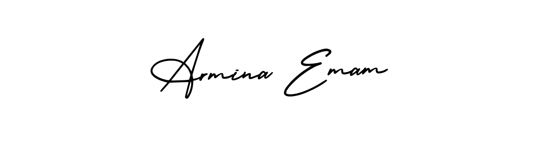 Armina Emam stylish signature style. Best Handwritten Sign (AmerikaSignatureDemo-Regular) for my name. Handwritten Signature Collection Ideas for my name Armina Emam. Armina Emam signature style 3 images and pictures png