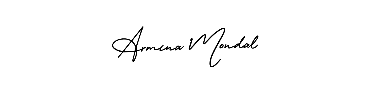 It looks lik you need a new signature style for name Armina Mondal. Design unique handwritten (AmerikaSignatureDemo-Regular) signature with our free signature maker in just a few clicks. Armina Mondal signature style 3 images and pictures png