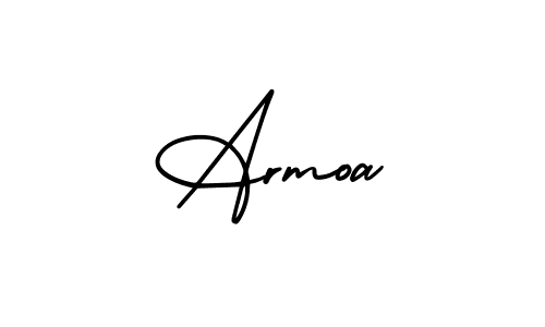 Use a signature maker to create a handwritten signature online. With this signature software, you can design (AmerikaSignatureDemo-Regular) your own signature for name Armoa. Armoa signature style 3 images and pictures png
