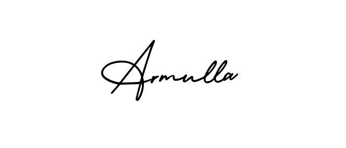 How to make Armulla name signature. Use AmerikaSignatureDemo-Regular style for creating short signs online. This is the latest handwritten sign. Armulla signature style 3 images and pictures png