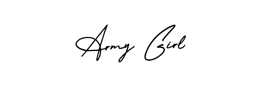 How to make Army Girl name signature. Use AmerikaSignatureDemo-Regular style for creating short signs online. This is the latest handwritten sign. Army Girl signature style 3 images and pictures png