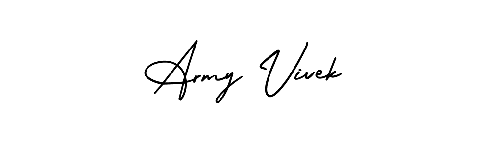 AmerikaSignatureDemo-Regular is a professional signature style that is perfect for those who want to add a touch of class to their signature. It is also a great choice for those who want to make their signature more unique. Get Army Vivek name to fancy signature for free. Army Vivek signature style 3 images and pictures png