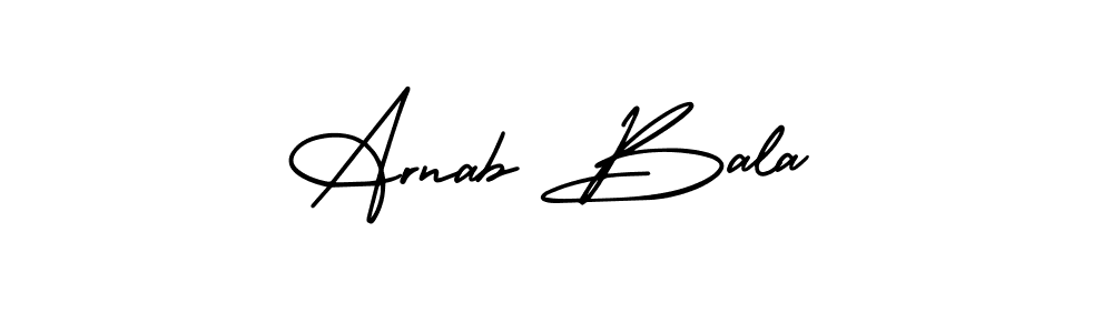 The best way (AmerikaSignatureDemo-Regular) to make a short signature is to pick only two or three words in your name. The name Arnab Bala include a total of six letters. For converting this name. Arnab Bala signature style 3 images and pictures png