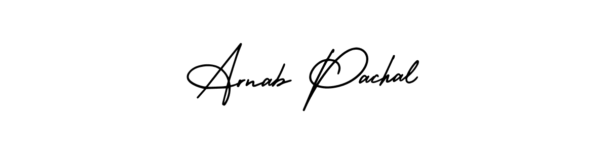 The best way (AmerikaSignatureDemo-Regular) to make a short signature is to pick only two or three words in your name. The name Arnab Pachal include a total of six letters. For converting this name. Arnab Pachal signature style 3 images and pictures png