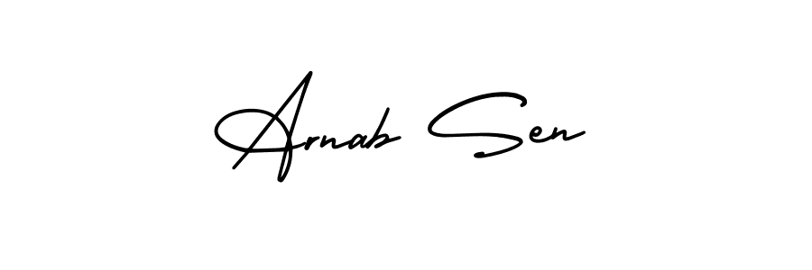 The best way (AmerikaSignatureDemo-Regular) to make a short signature is to pick only two or three words in your name. The name Arnab Sen include a total of six letters. For converting this name. Arnab Sen signature style 3 images and pictures png