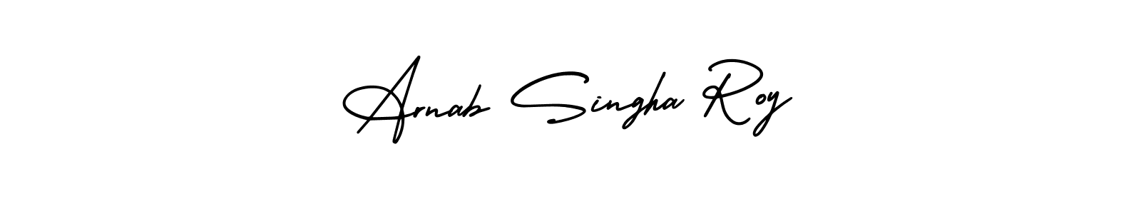 You should practise on your own different ways (AmerikaSignatureDemo-Regular) to write your name (Arnab Singha Roy) in signature. don't let someone else do it for you. Arnab Singha Roy signature style 3 images and pictures png