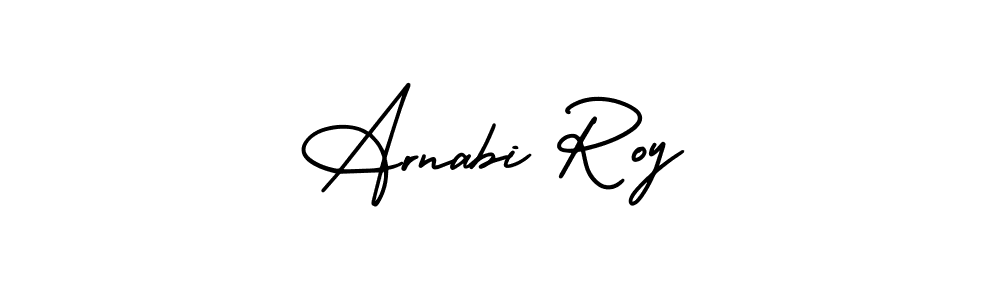 How to make Arnabi Roy name signature. Use AmerikaSignatureDemo-Regular style for creating short signs online. This is the latest handwritten sign. Arnabi Roy signature style 3 images and pictures png