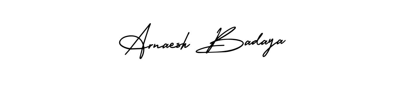 You can use this online signature creator to create a handwritten signature for the name Arnaesh Badaya. This is the best online autograph maker. Arnaesh Badaya signature style 3 images and pictures png